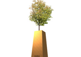 Cortenstaal boombak verkrijgbaar in verschillende afmetingen, maatwerk. Voor het versieren van de tuin met mooie bomen op hoogte. Ook te gebruiken als terras afscherming.